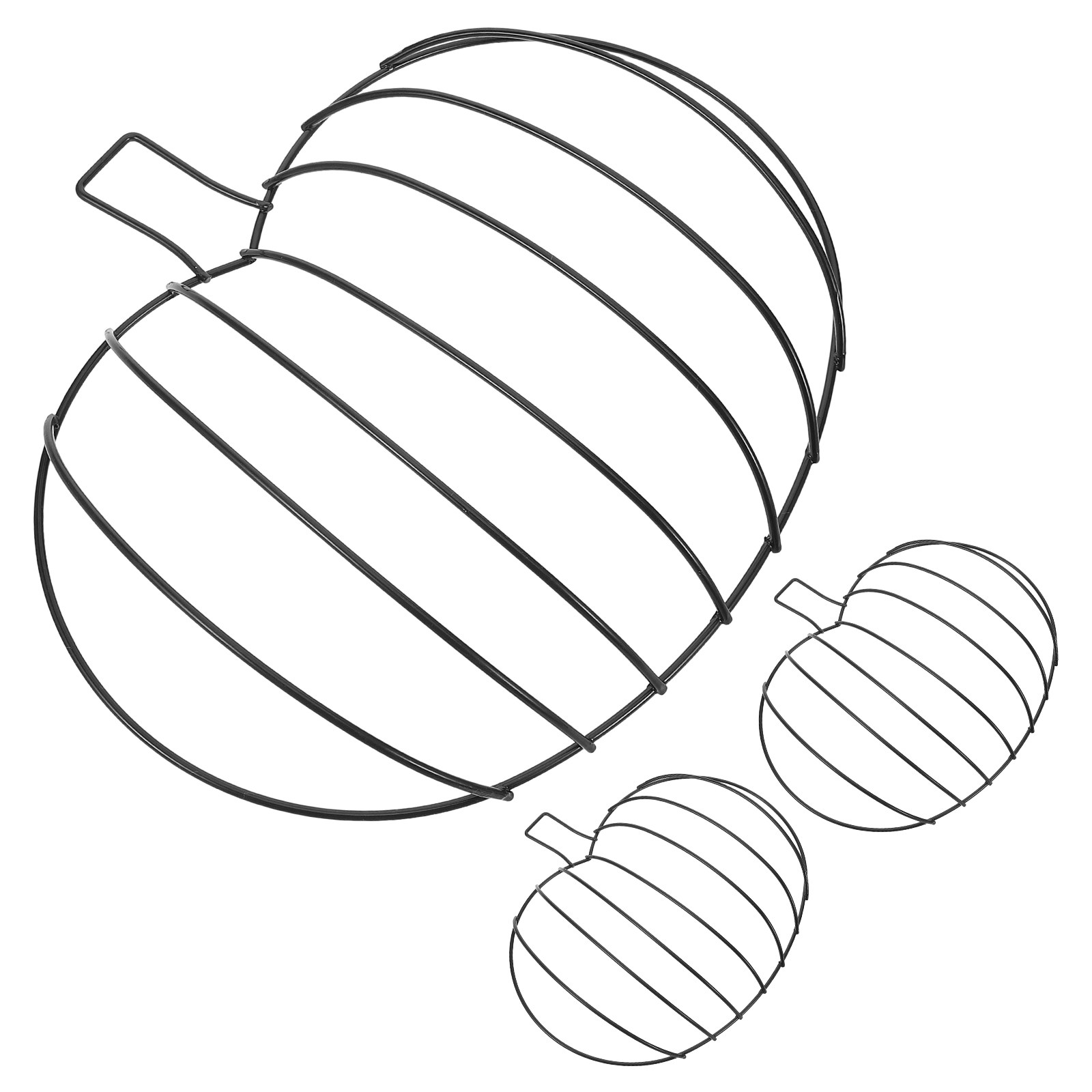 Wreath Form Wire - กรอบโลหะรูปฟักทอง 3 ชิ้น สำหรับตกแต่งพวงหรีดฤดูใบไม้ร่วง สำหรับวันขอบคุณพระเจ้า ฮาโลวีน