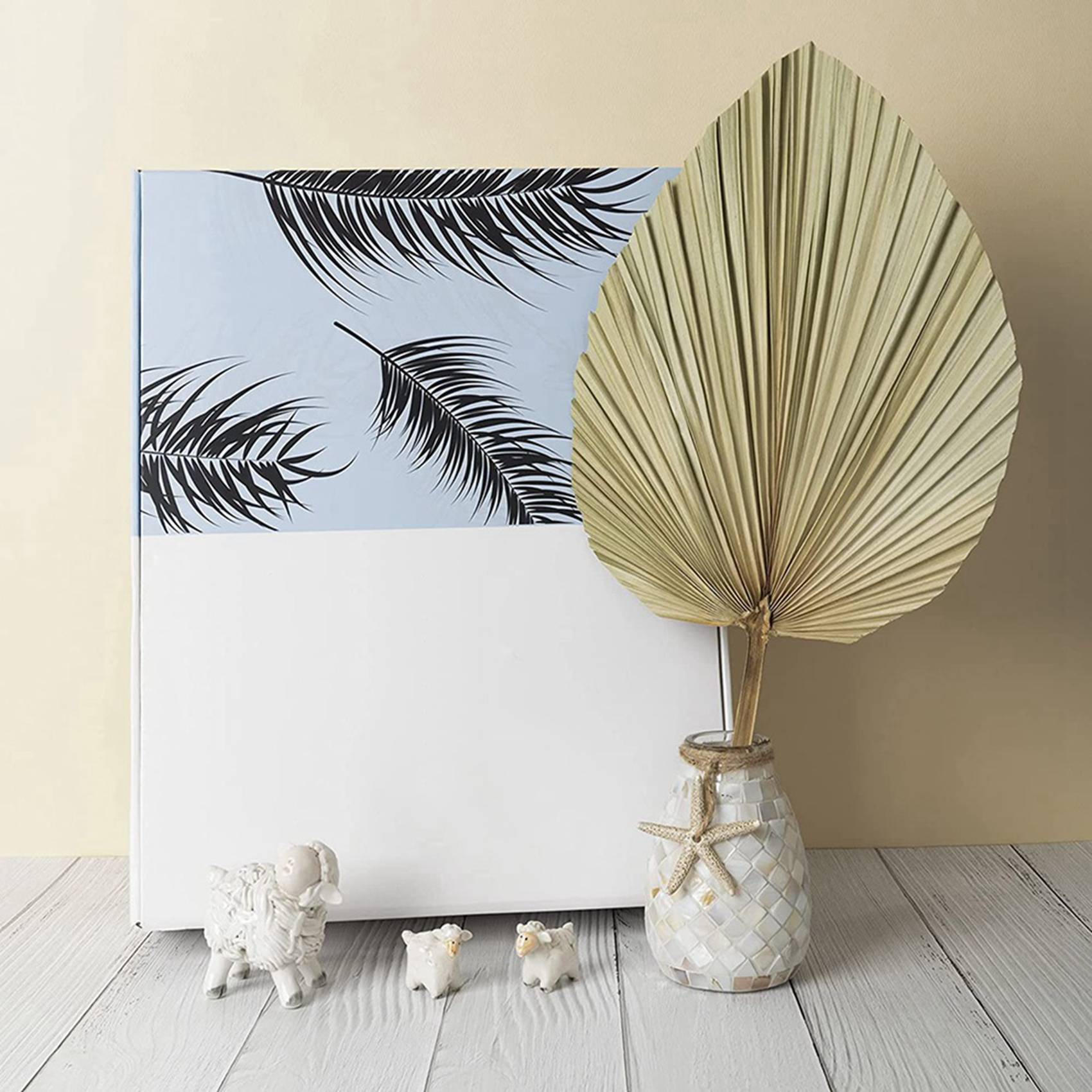 Palm Leaf Dried - ใบปาล์มแห้งตกแต่งห้อง 10 ชิ้น - สูง 18