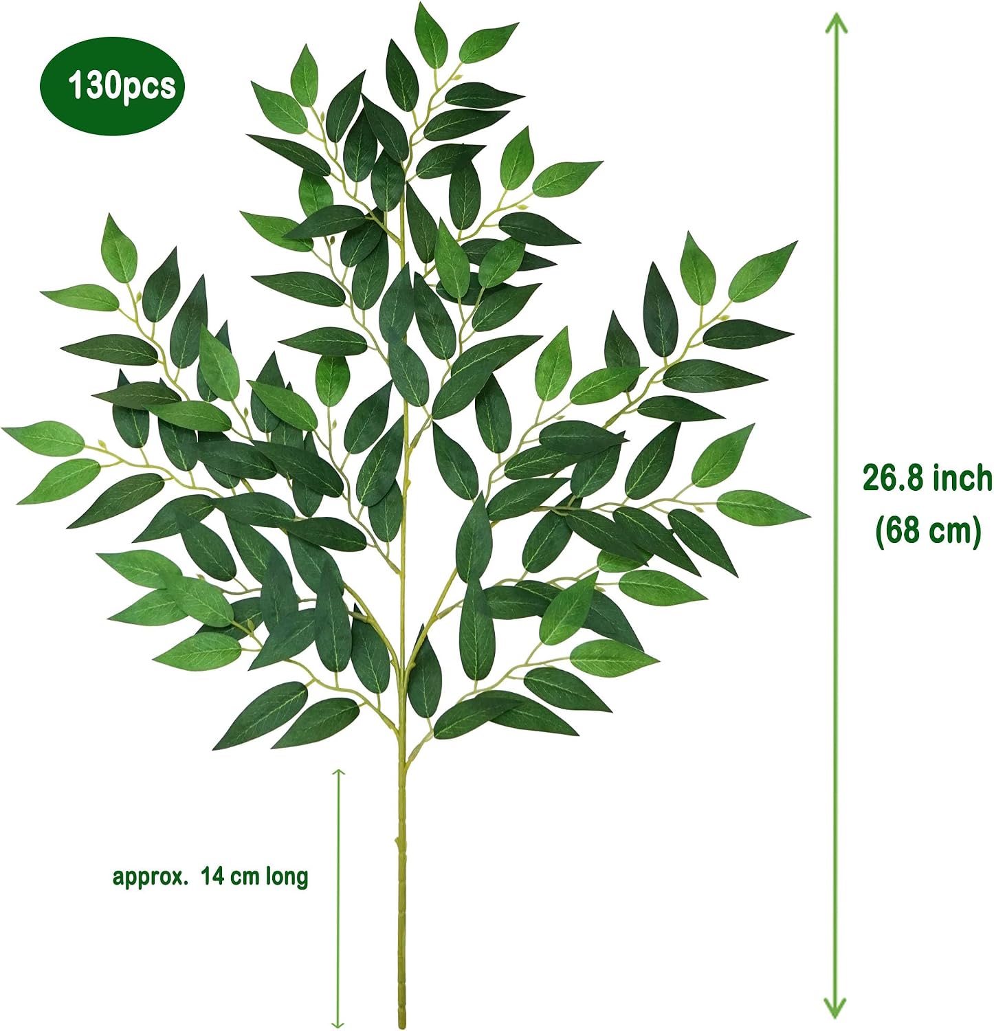 กิ่งใบไม้ประดิษฐ์อิตาเลียนรัสค - Ruscus Stem Faux บทวิจารณ์และราคา